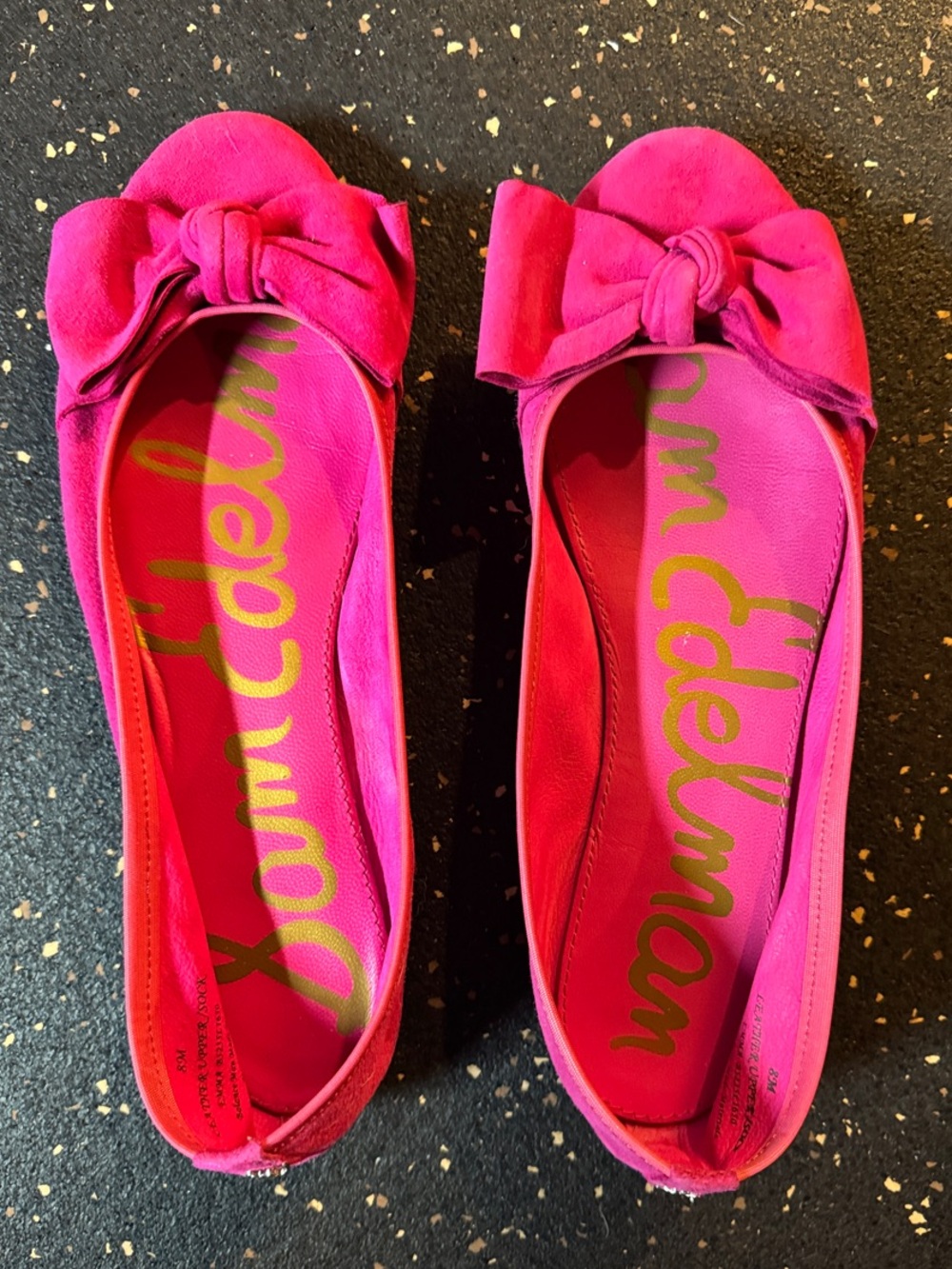 Sam Edelman Hot Pink Bow Ballet Flats